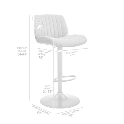 Adjustable Gray Faux Leather Black Steel and Wood Bar Stool