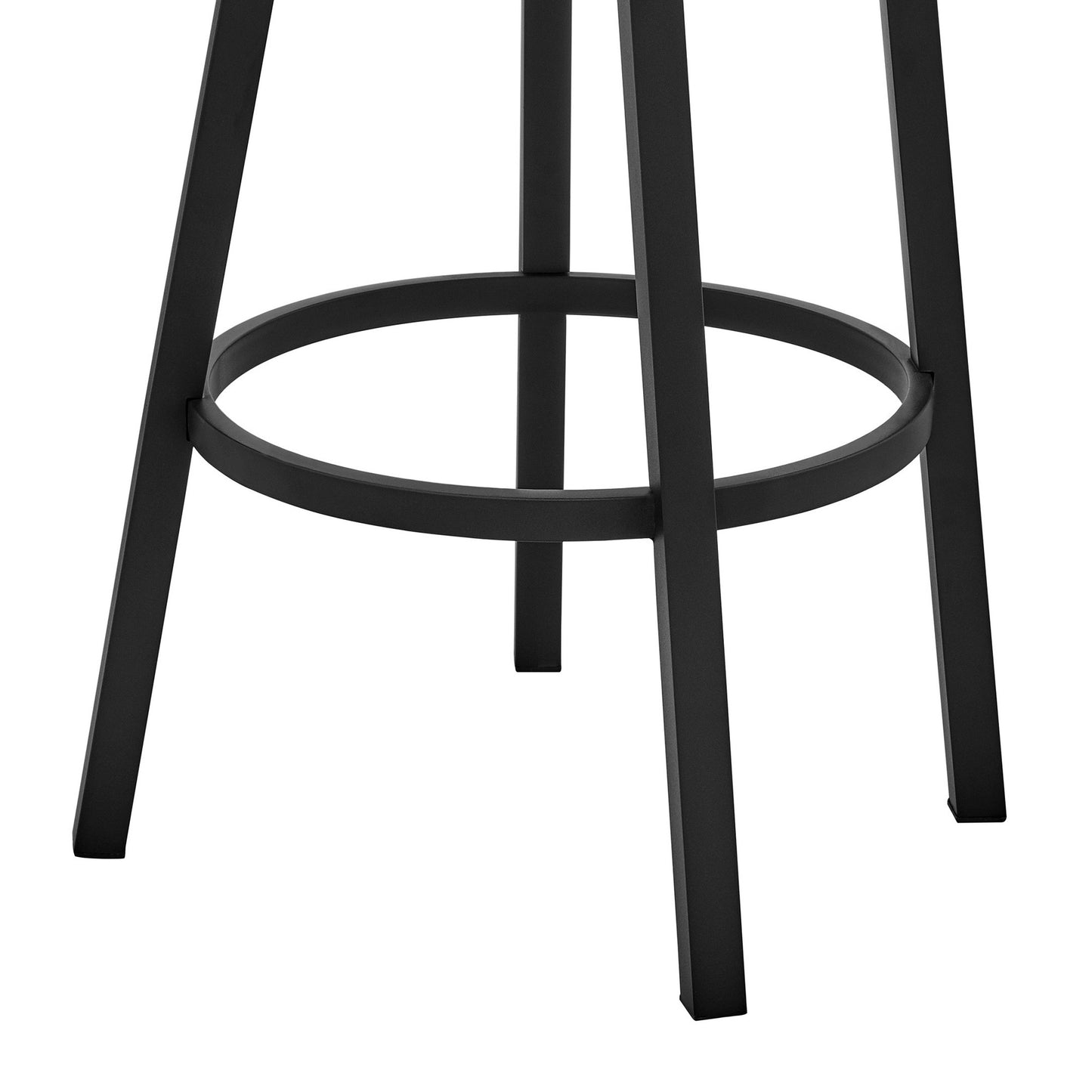 26" Chic Grey Faux Leather with Black Finish Swivel Bar Stool