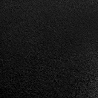 30" Elegant Black Faux Leather and Black Metal Armless Swivel Bar Stool