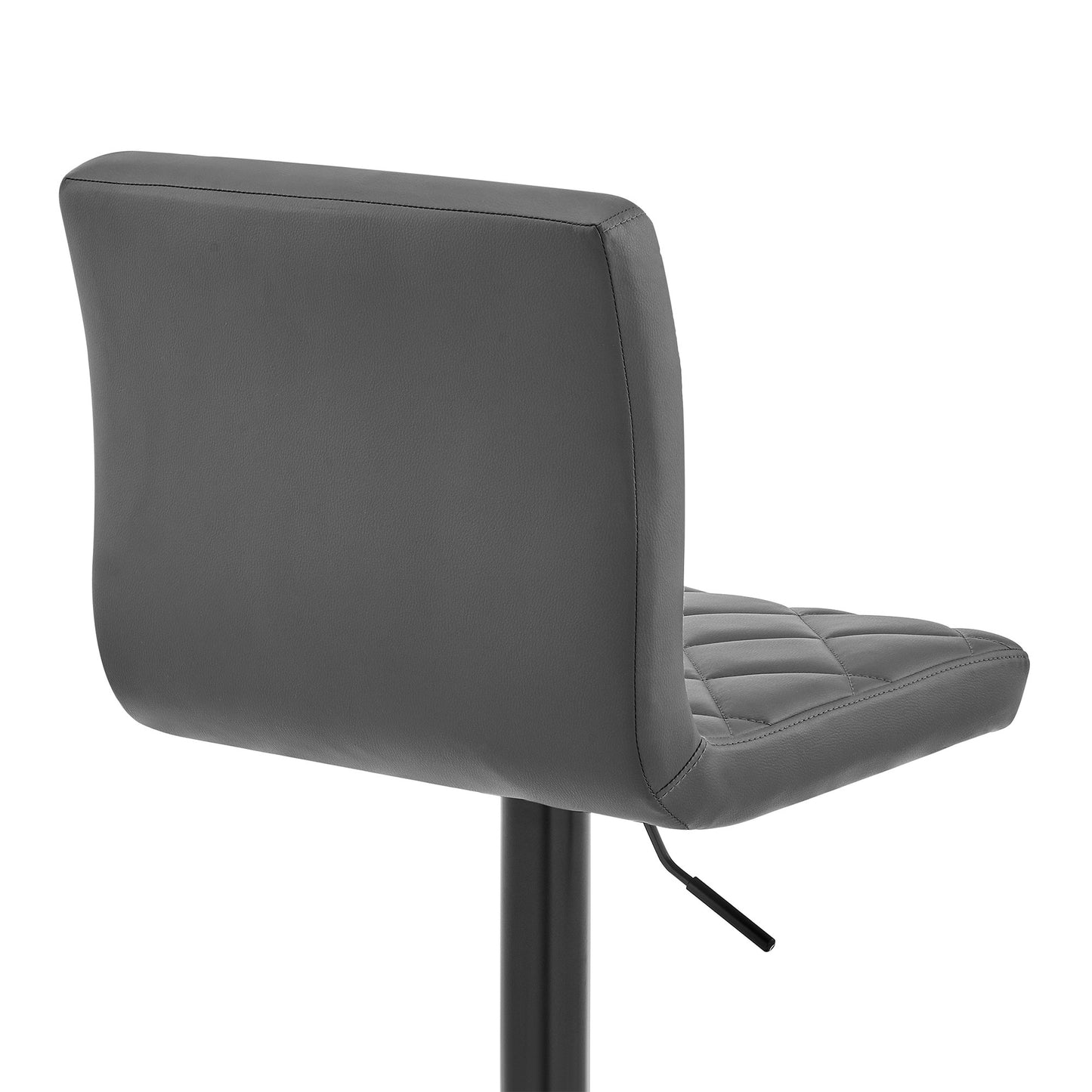Gray Faux Leather Swivel Adjustable Bar Stool