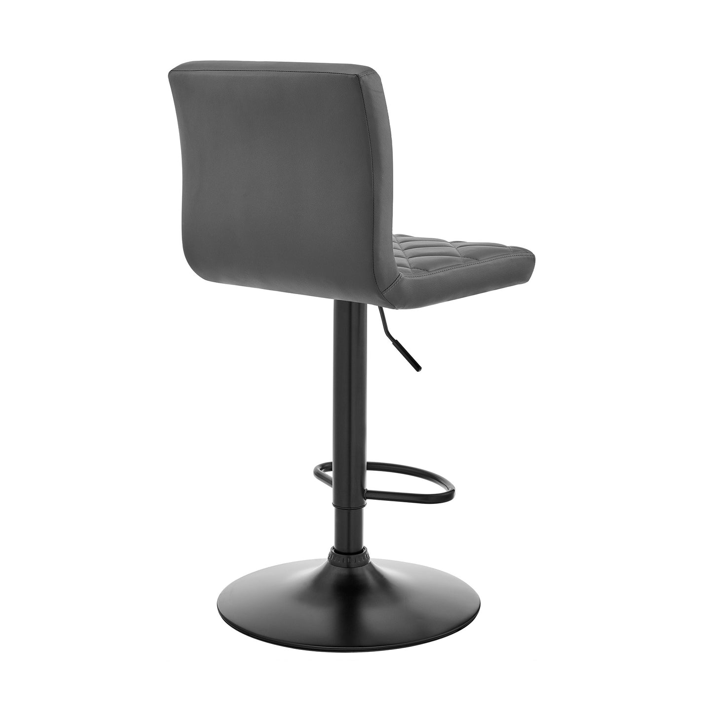 Gray Faux Leather Swivel Adjustable Bar Stool