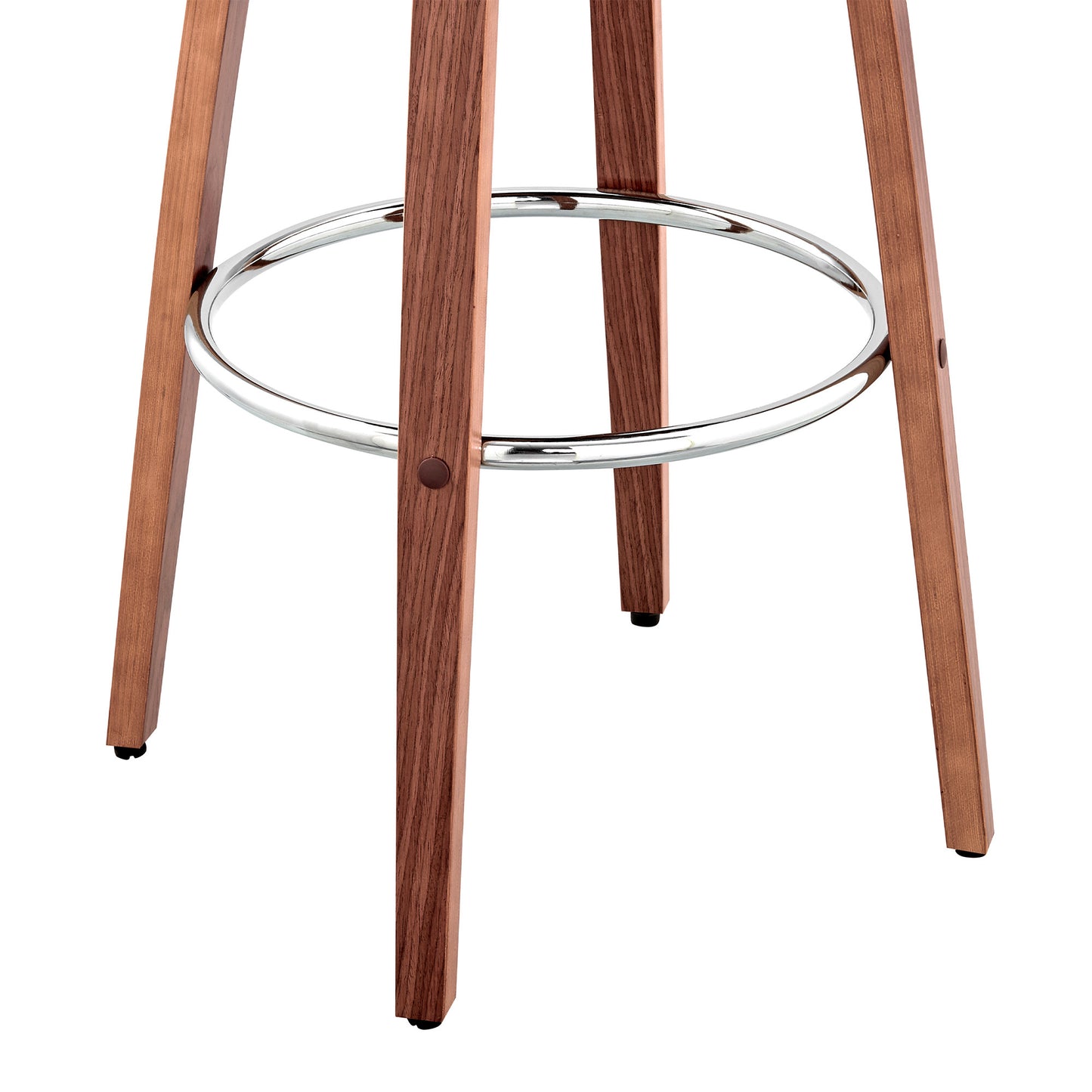 37" Cream Faux Leather And Manufactured Wood Swivel Counter Height Bar Chair