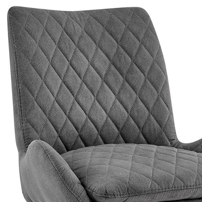 38" Charcoal Microfiber and Black Iron Counter Height Bar Chair