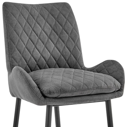 43" Charcoal Microfiber and Black Iron Bar Height Chair