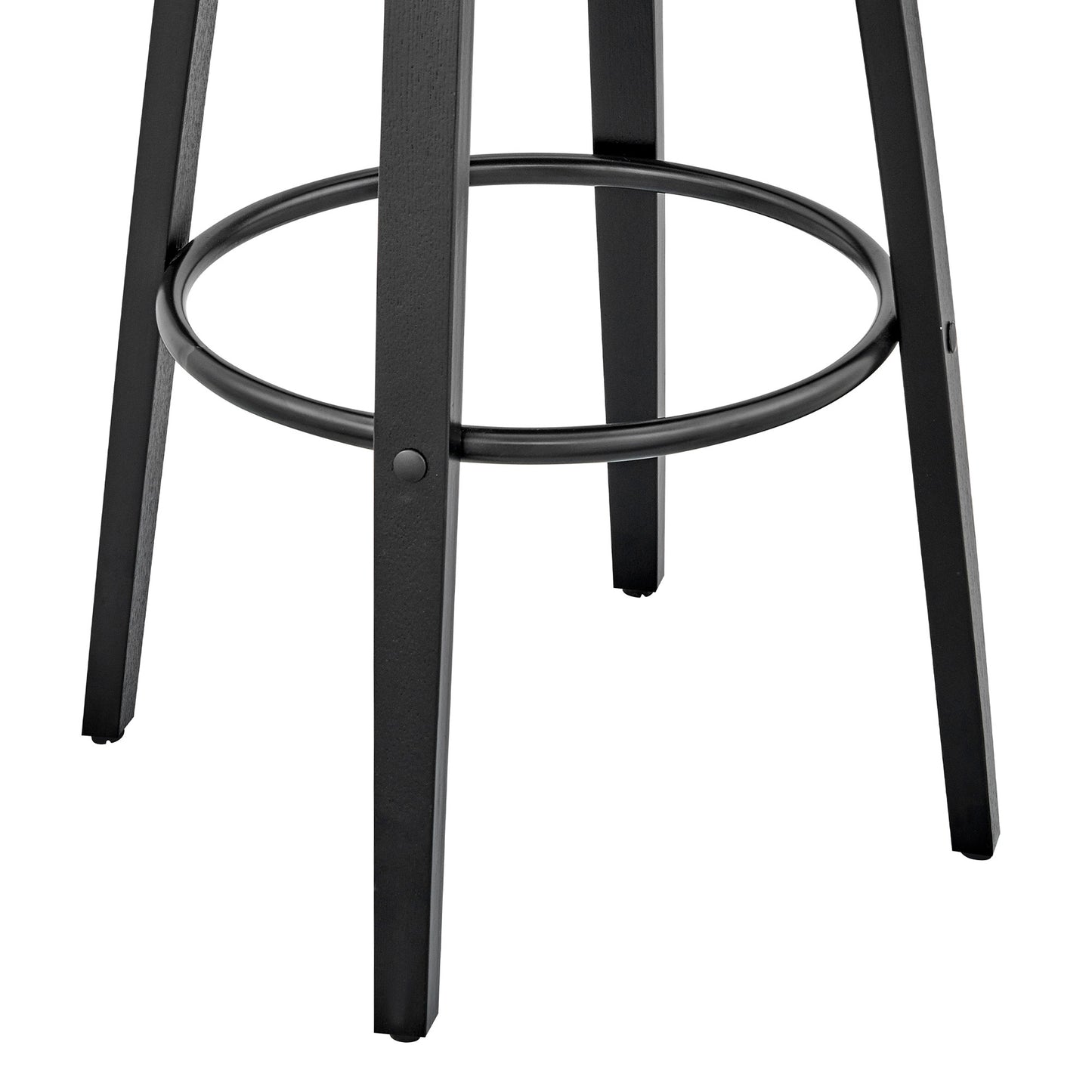 41" Gray Faux Leather And Iron Swivel Bar Height Chair