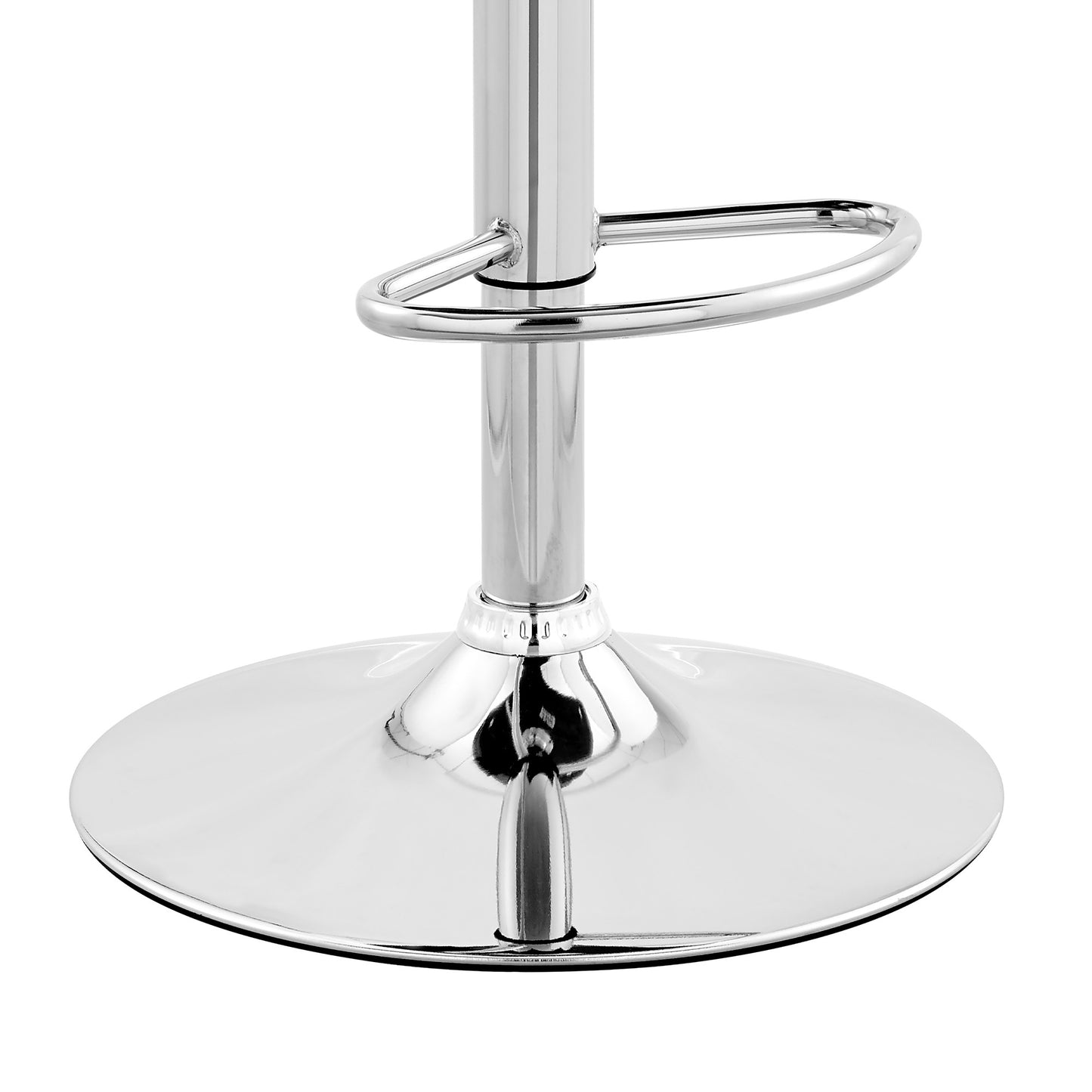 Cream Faux Leather and Walnut Wood Adjustable Bar Stool