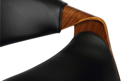 Mod Adjustable Black Faux Leather Swivel Bar Stool