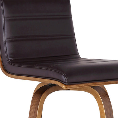 39" Brown Solid Wood Swivel Low Back Bar Height Chair With Footrest