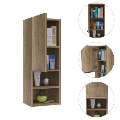 12" Wood Brown Standard Accent Cabinet With Four Shelves