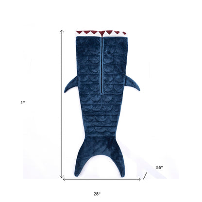 Navy Blue Shark Weighted Throw Blanket