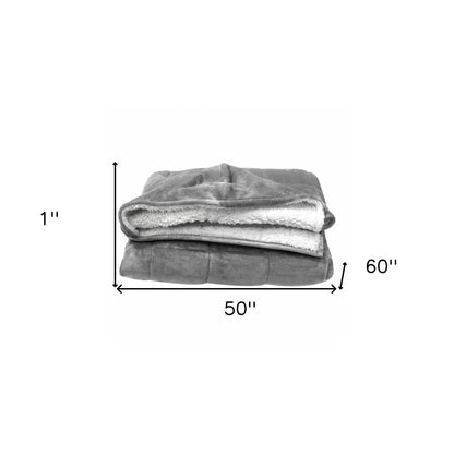 Grey Deluxe Hooded Weighted Velvet Throw Blanket
