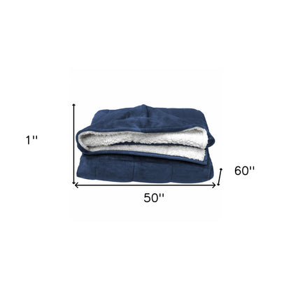 Navy Deluxe Hooded Weighted Velvet Throw Blanket