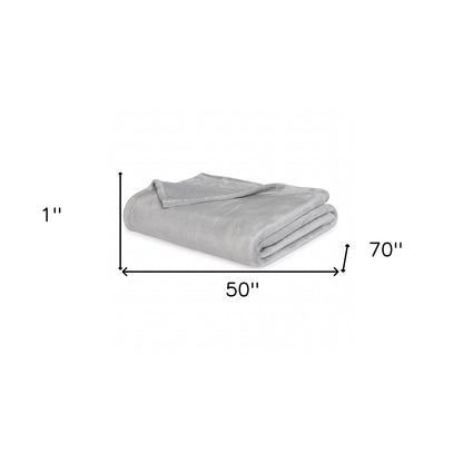 Grey Solid Anti Microbial Oversized Throw