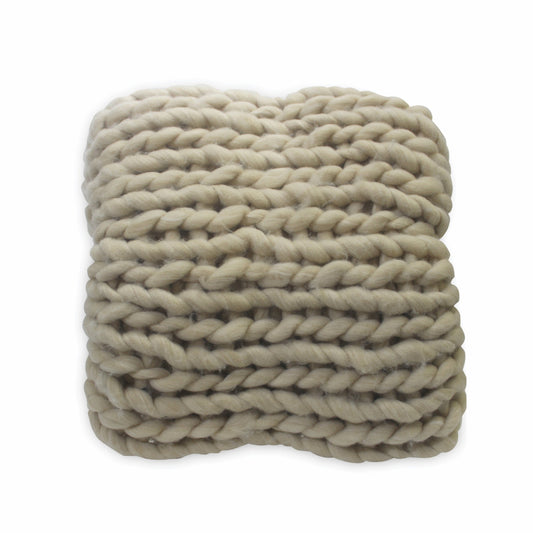 White Chunky Knit Throw Blanket