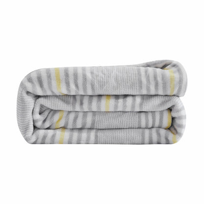 Light Grey Reversible Velvet and Sherpa Throw Blanket