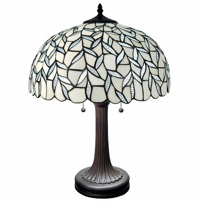 24" Stained Glass Leafy Vintage Accent Table Lamp