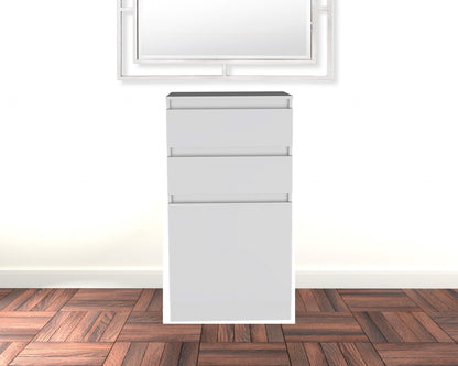 23" White Manufactured Wood Two Drawer Vanity Chest