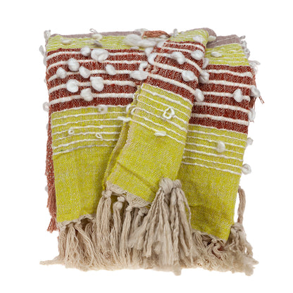 Burnt Orange Woven Wool Solid Color Reversable Throw