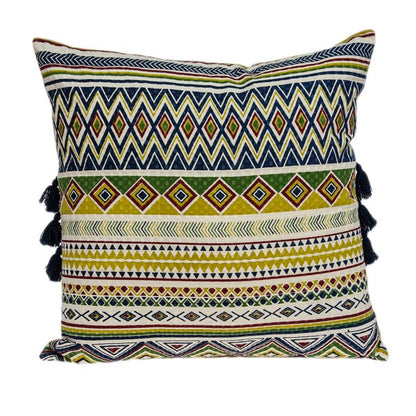 20 X 20 Green And Black Zippered 100% Cotton Throw Pillow