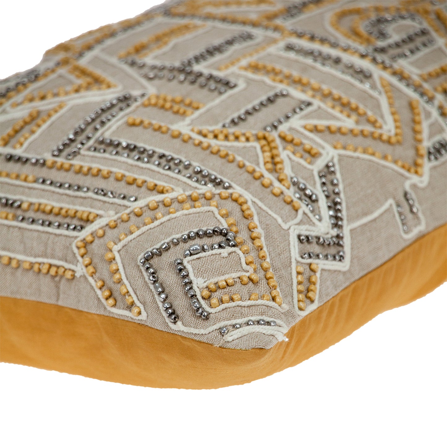 14 X 20 Beige Zippered 100% Cotton Throw Pillow