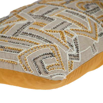14 X 20 Beige Zippered 100% Cotton Throw Pillow