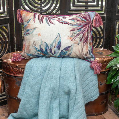 14 X 20 Multicolor Zippered 100% Cotton Throw Pillow