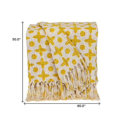 Parkland Collection Print Transitional Yellow Rectangle 50" x 60" Throw