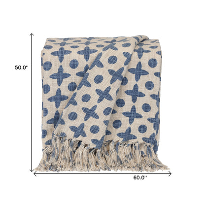 Parkland Collection Print Transitional Blue Rectangle 50" x 60" Throw