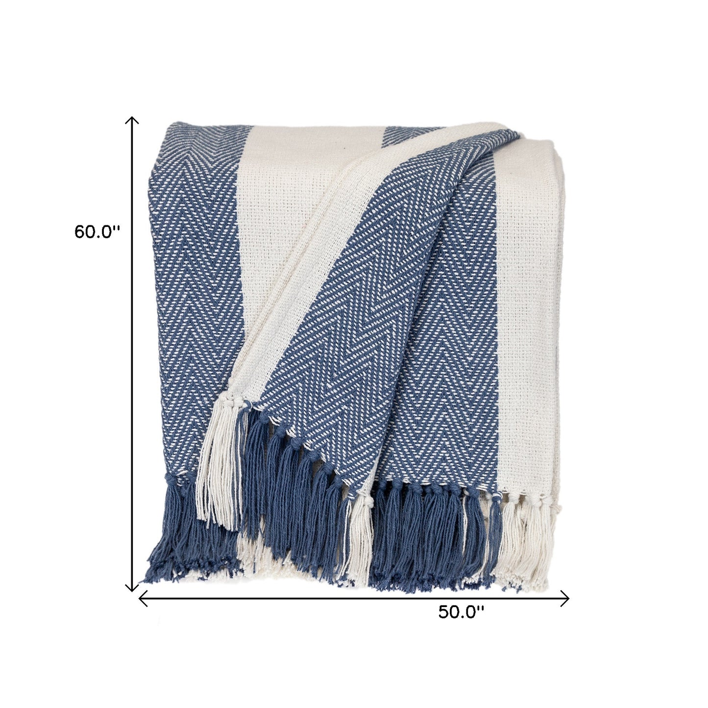 Parkland Collection Transitional Stripe Blue Rectangle 60" x 50" Throw