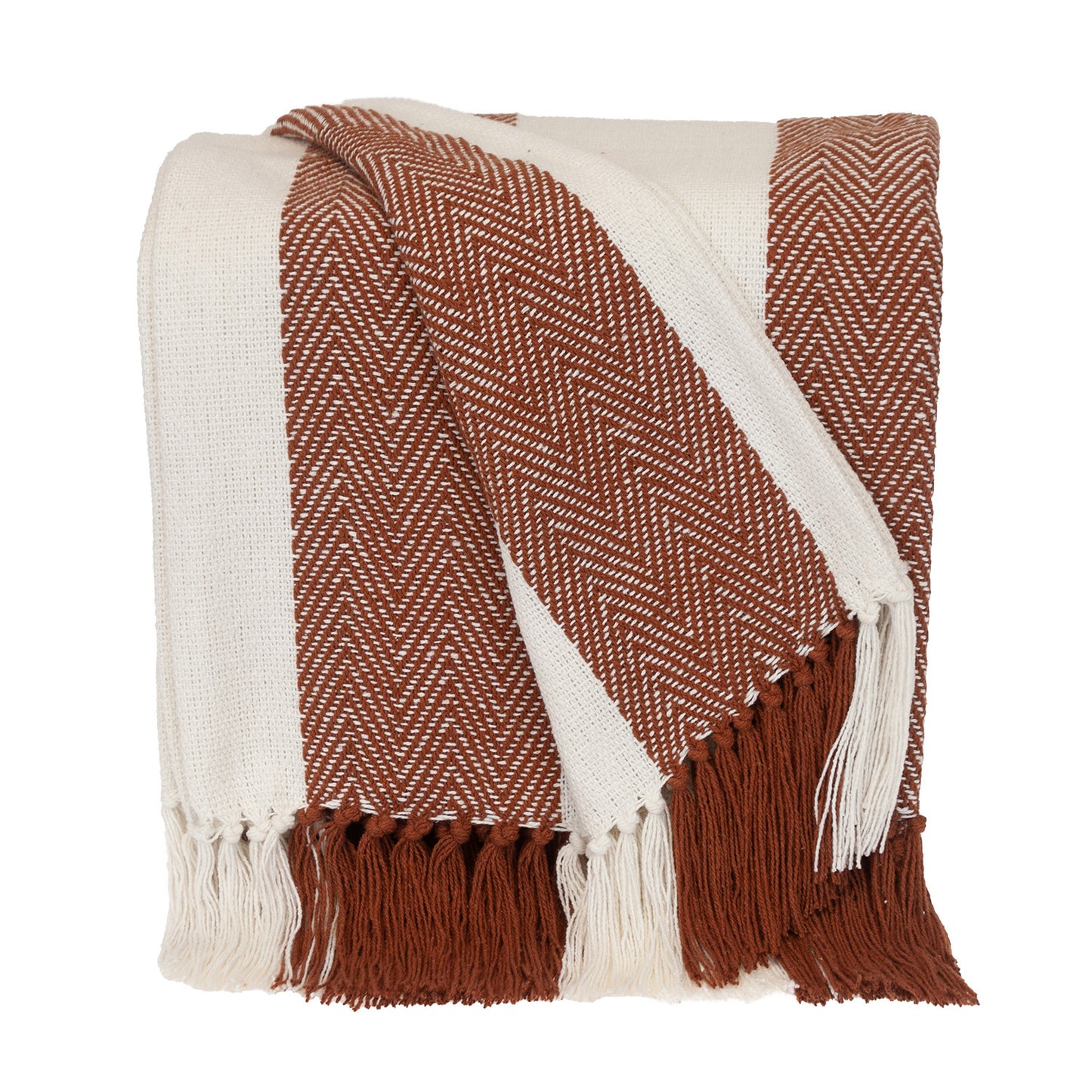 Parkland Collection Transitional Stripe Rust Rectangle 60" x 50" Throw