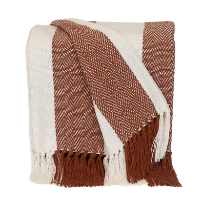 Parkland Collection Transitional Stripe Rust Rectangle 60" x 50" Throw