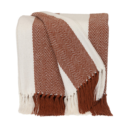 Parkland Collection Transitional Stripe Rust Rectangle 60" x 50" Throw