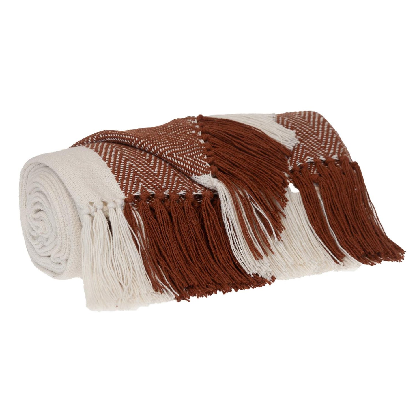 Parkland Collection Transitional Stripe Rust Rectangle 60" x 50" Throw