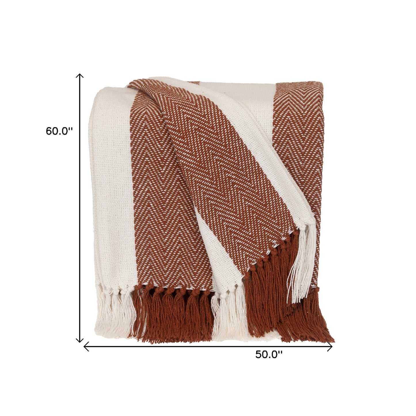Parkland Collection Transitional Stripe Rust Rectangle 60" x 50" Throw