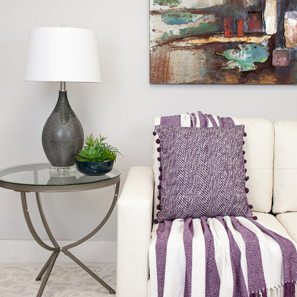 Parkland Collection Transitional Stripe Purple Rectangle 60" x 50" Throw