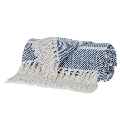 Parkland Collection Transitional Stripe Blue Rectangle 50" x 60" Throw