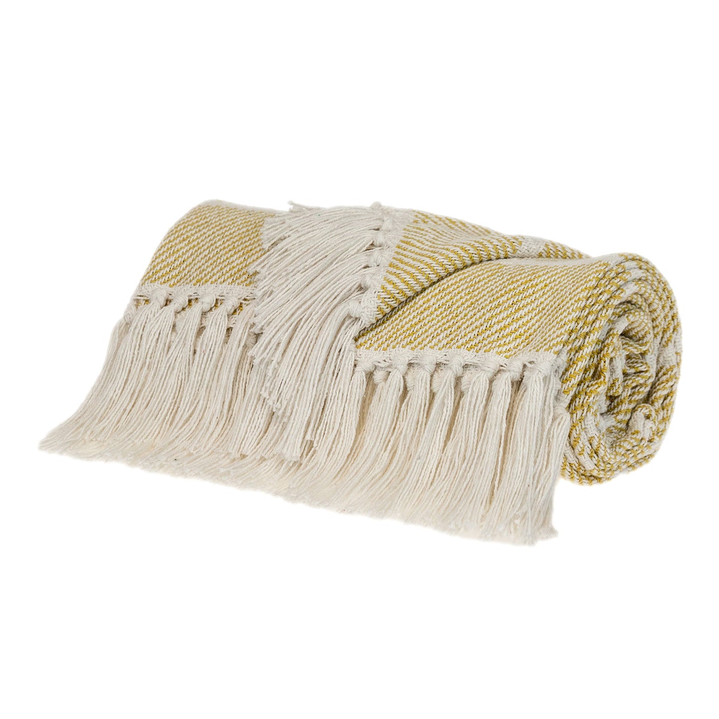 Parkland Collection Transitional Stripe Yellow Rectangle 50" x 60" Throw