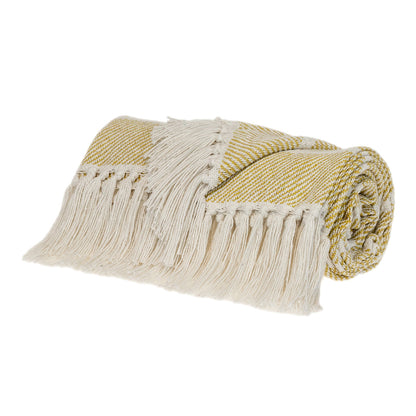 Parkland Collection Transitional Stripe Yellow Rectangle 50" x 60" Throw