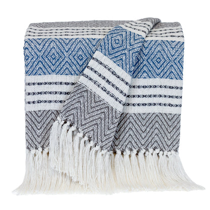 Parkland Collection Transitional Stripes Charcoal Rectangle 50" x 60" Throw