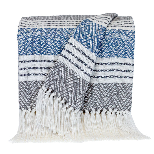 Parkland Collection Transitional Stripes Charcoal Rectangle 50" x 60" Throw
