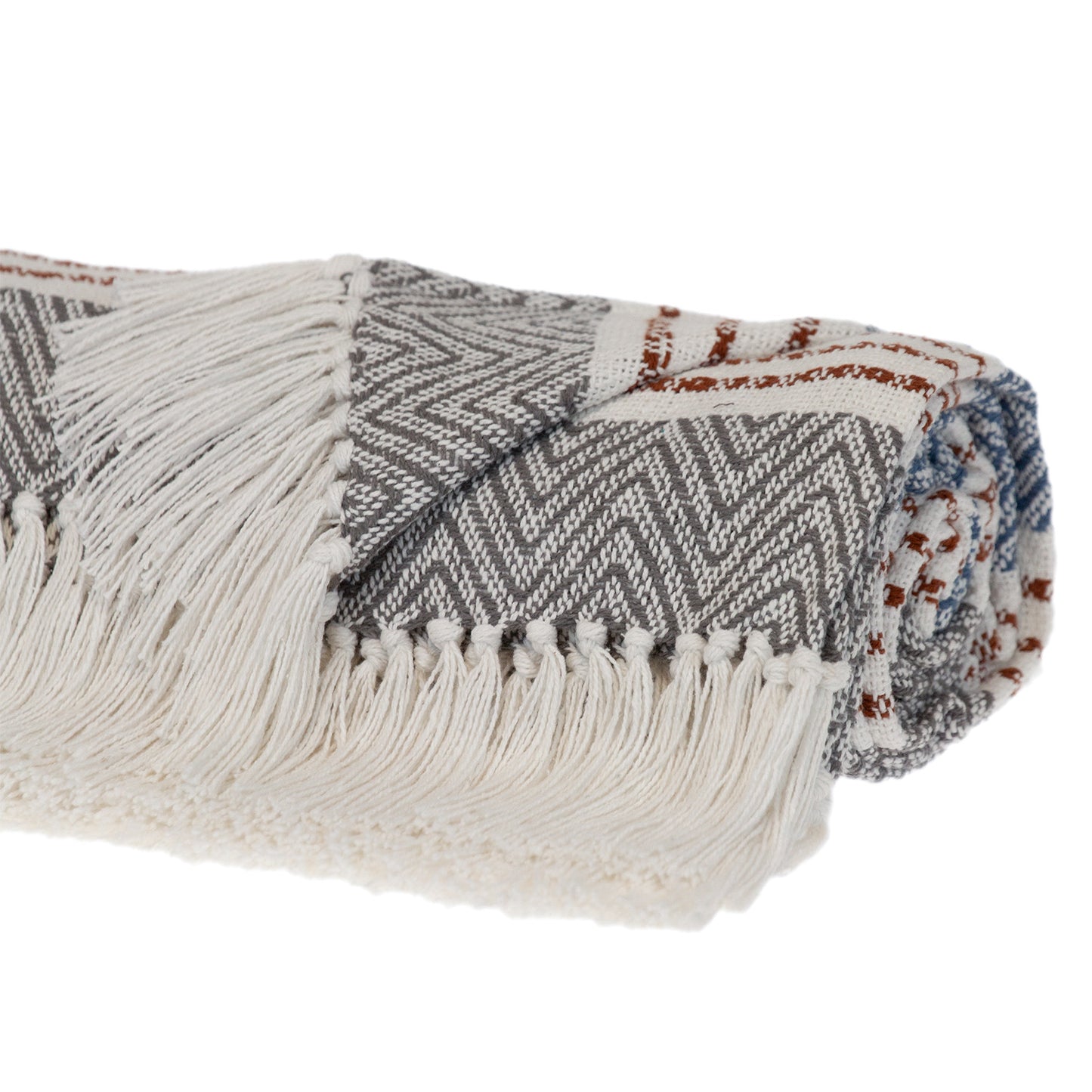 Parkland Collection Transitional Stripes Gray Rectangle 50" x 60" Throw