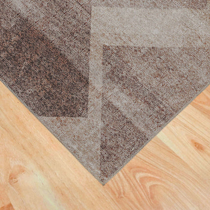 8' X 11' Brown Geometric Stain Resistant Area Rug