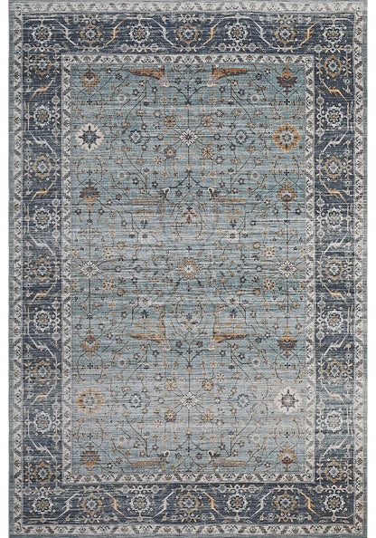 4' X 6' Sage Oriental Power Loom Stain Resistant Area Rug