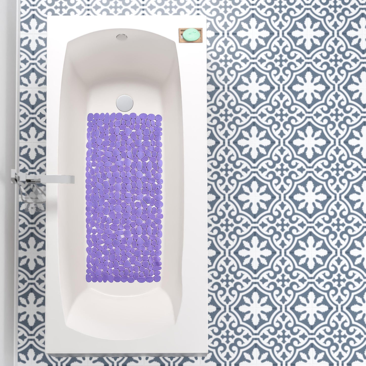 Purple 35" Pebble Shower Mat