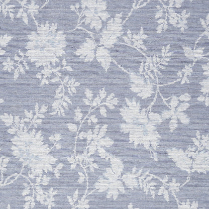 5' X 7' Grey Floral Washable Area Rug