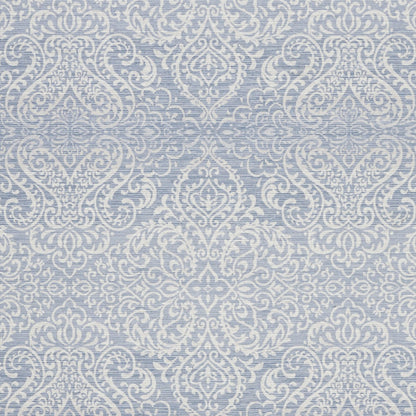 8' X 10' Slate Damask Distressed Washable Area Rug