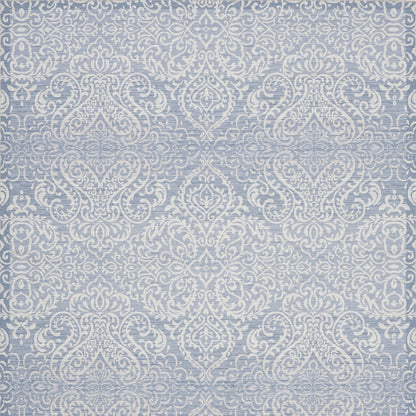 8' X 10' Slate Damask Distressed Washable Area Rug