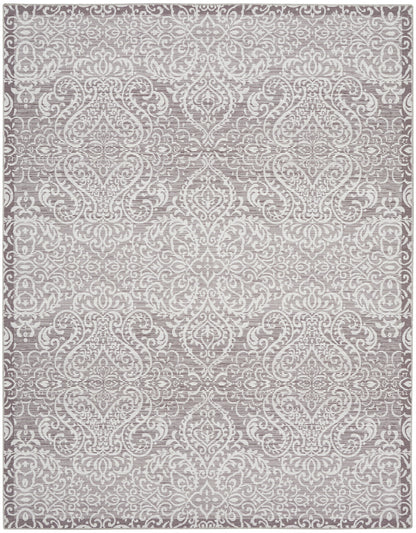 8' X 10' Stone Damask Distressed Washable Area Rug