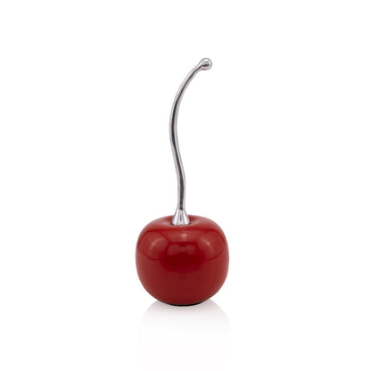 14" Red and Silver Enamel Cherry Sculpture