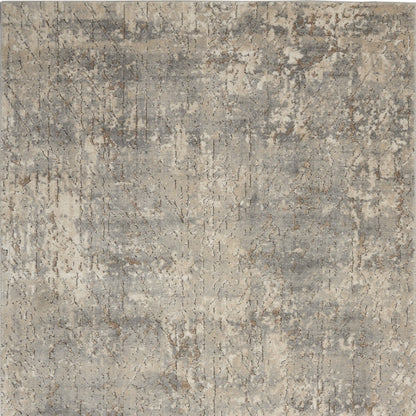 4' X 6' Beige And Grey Abstract Power Loom Non Skid Area Rug